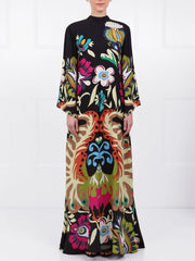 Peacock Printed Maxi Dress